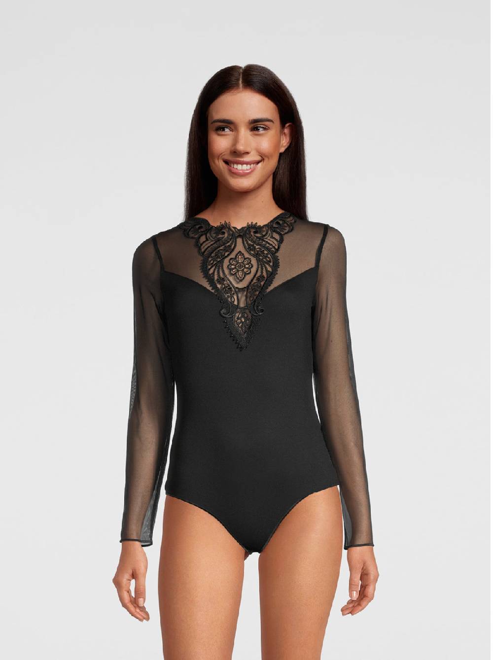 Oscalito Body maniche lunghe con inserto macramè 1388 Pezzi Unici