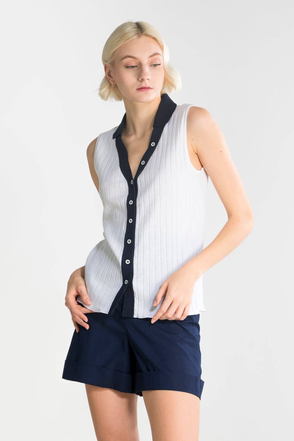 Oscalito Gilet con bottoni Donna Cotone 7160 Italia