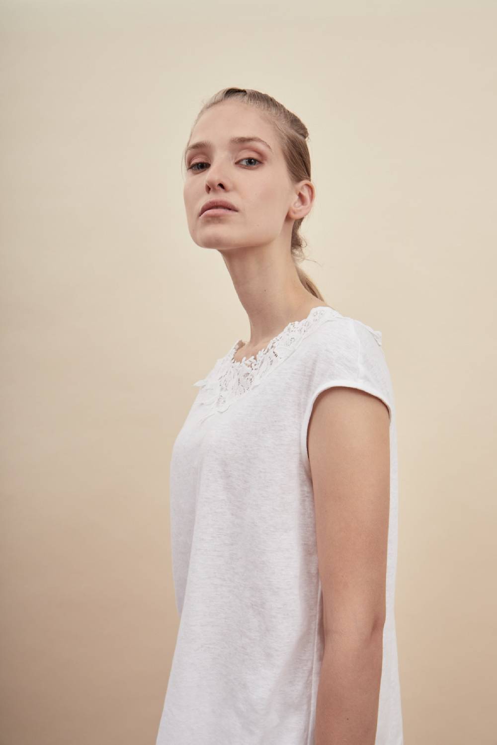 Oscalito T-shirt Donna 70% COTONE , 30% LINO 4884 Promozione Limitata