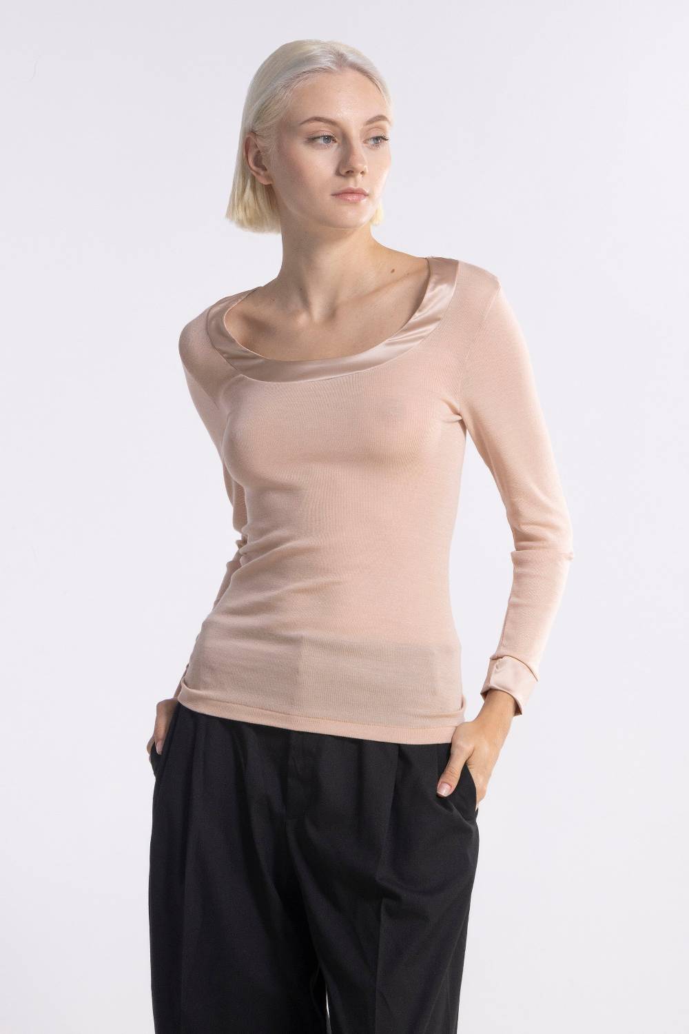 Oscalito Camicia Donna Lana e Seta maniche lunghe 4258 Vendite Flash