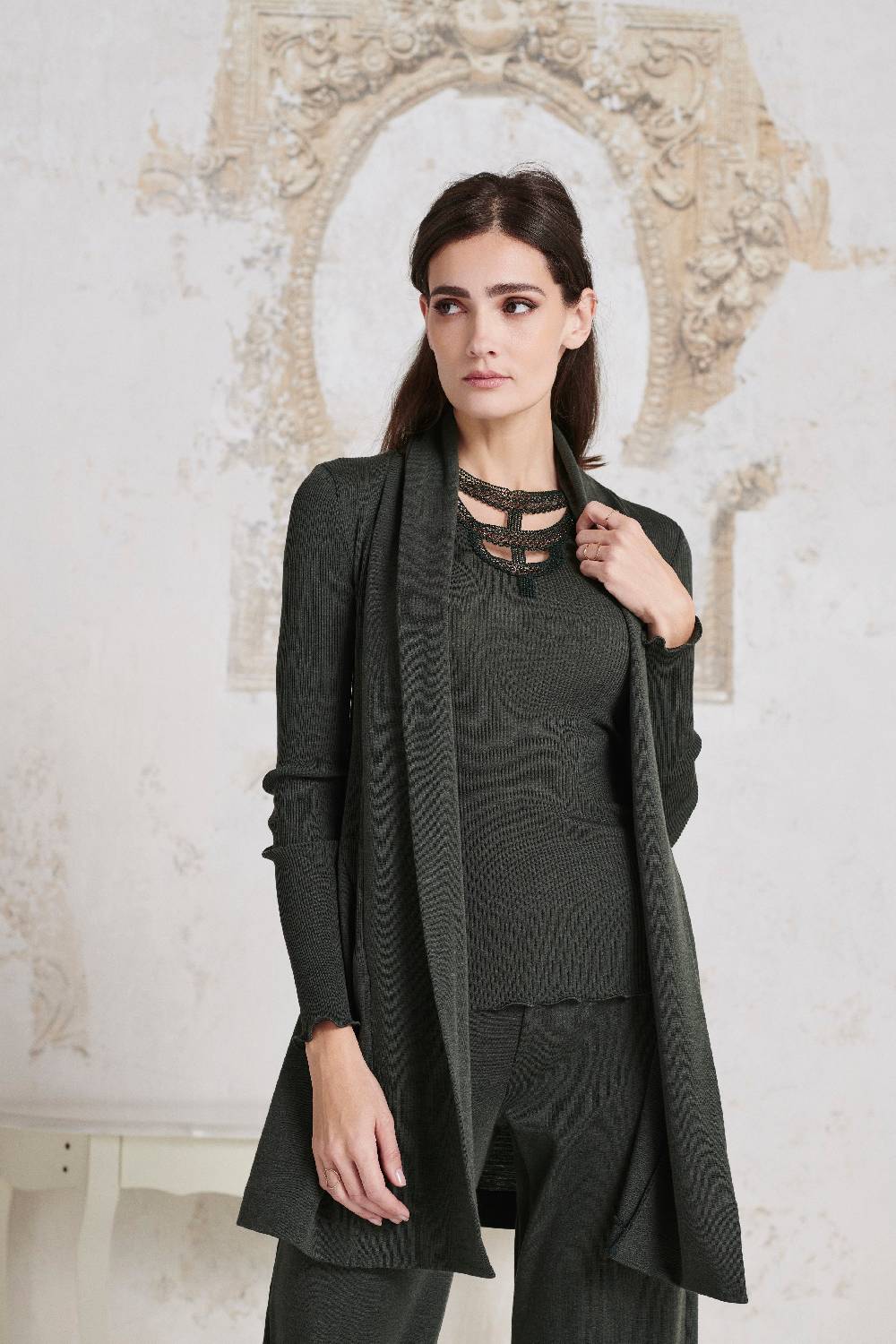 Oscalito Cardigan Lungo in Lana e Seta 3463 Italia