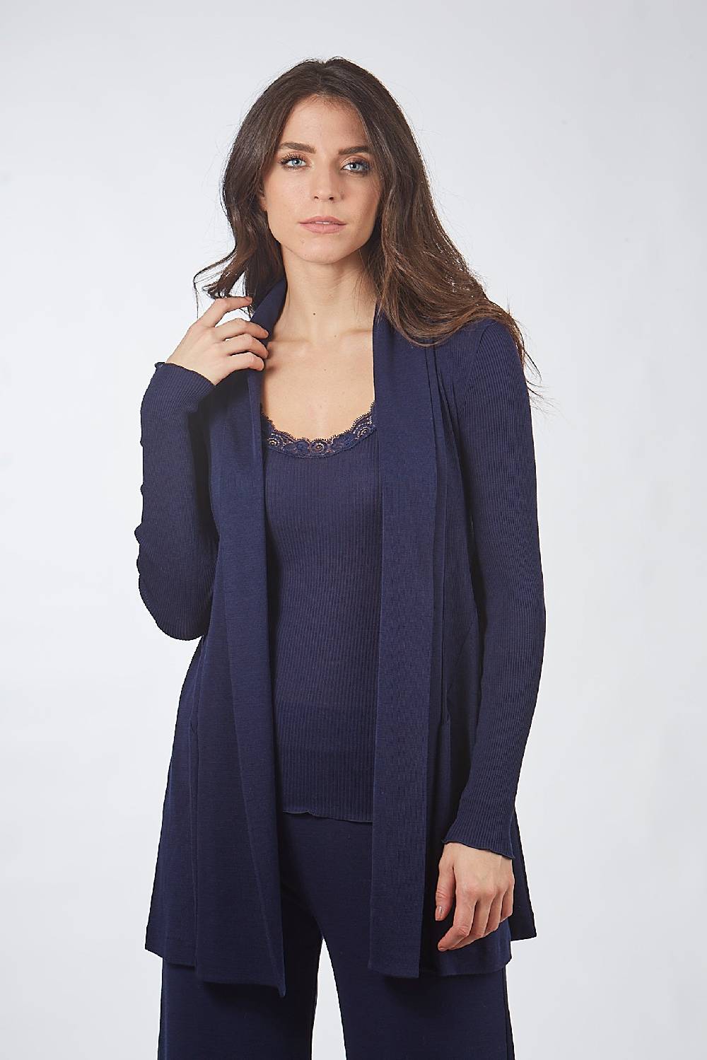 Oscalito Cardigan Lungo in Lana e Seta 3463 Italia
