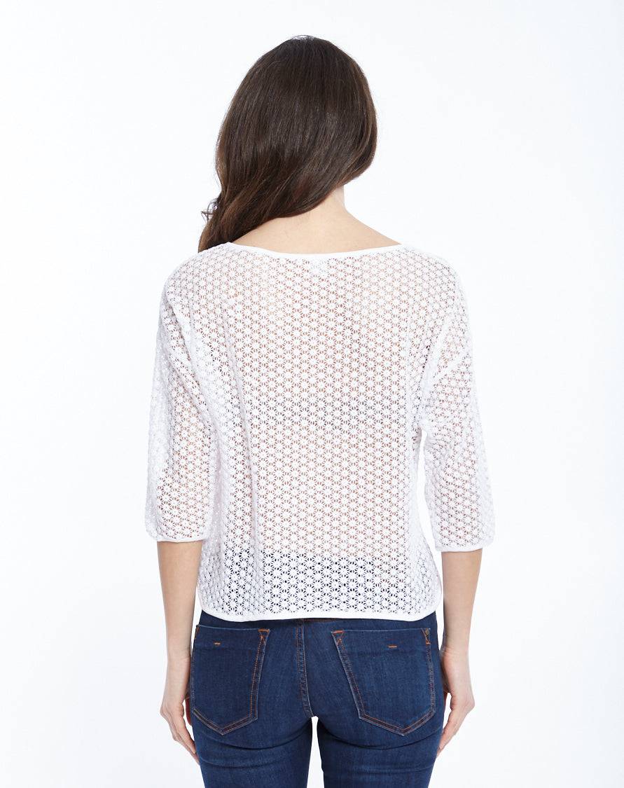 Oscalito Camicia Manica Tre Quarti in Micromacramè Allover 8506 Convenienza