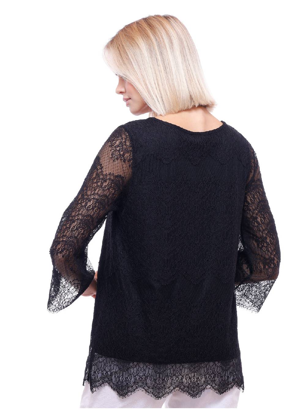 Oscalito Maglia a maniche lunghe in micromodal con Chantilly 5992 Hotsell