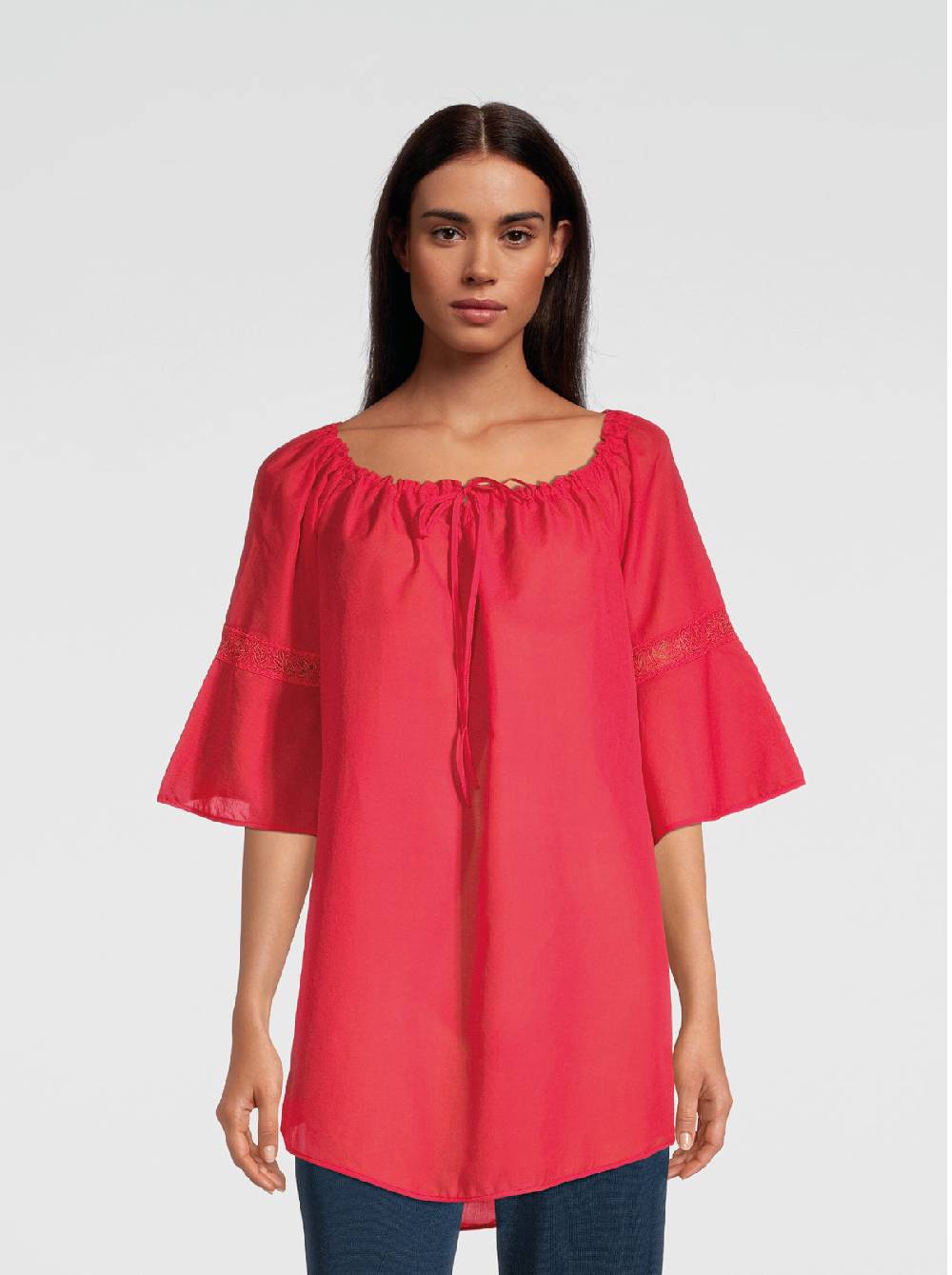 Oscalito Mini abito maniche lunghe in Voile Cotone 6566 Vendita Calda