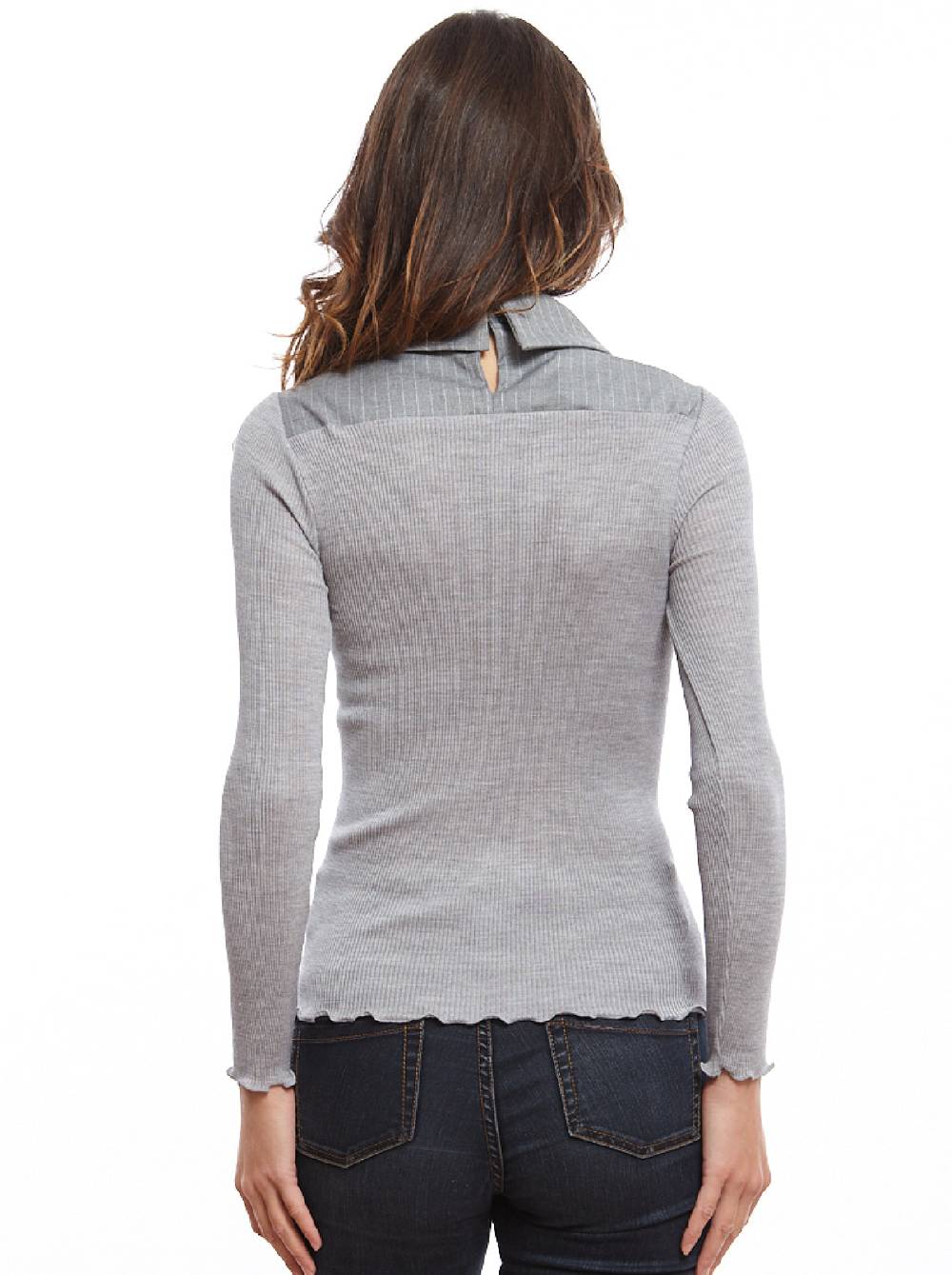 Oscalito Camicia a maniche lunghe in lana e seta 8282 2025