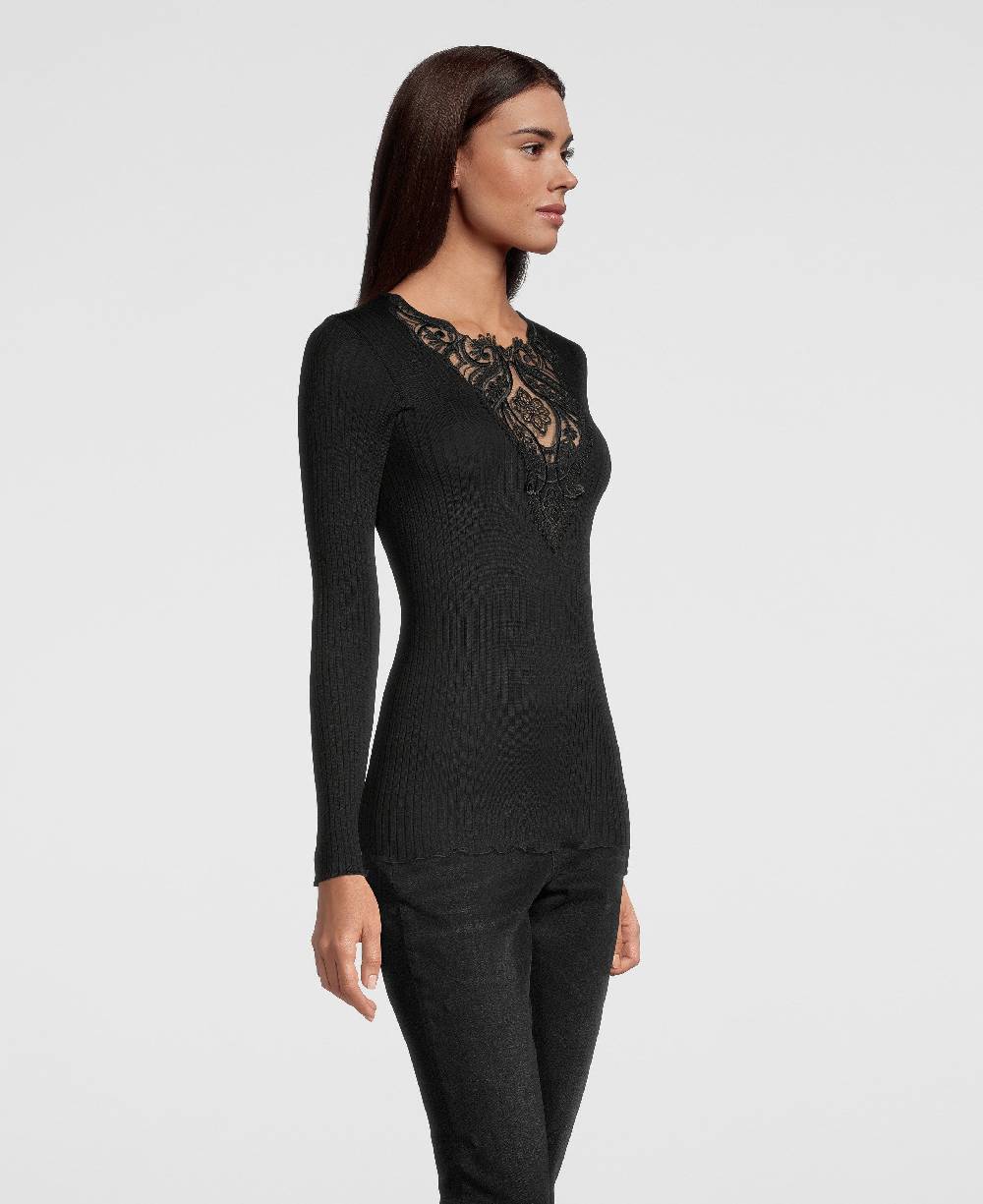 Oscalito Camicia a maniche lunghe con scollo a V ricamato 6440 Fino Al -60%