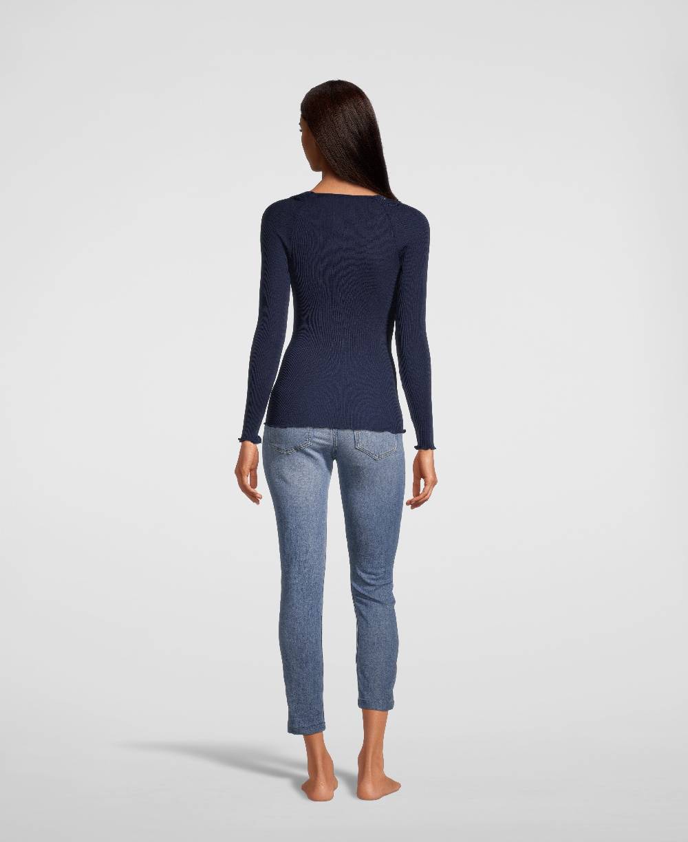 Oscalito Maglia maniche lunghe con collo ricamato 6452 Prezzo Ridotto