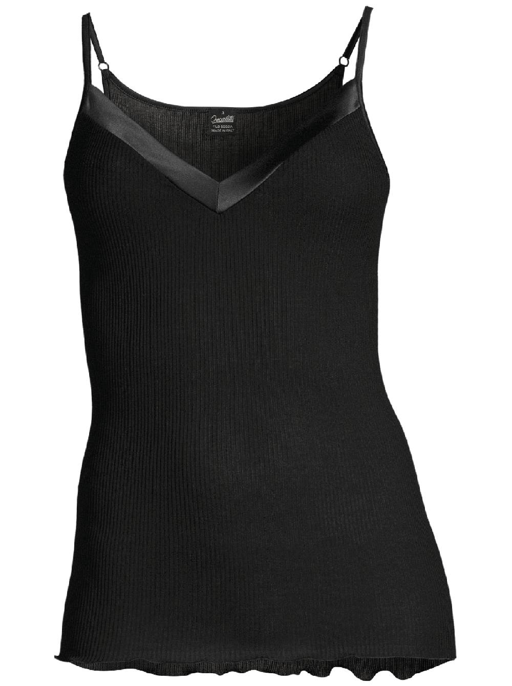 Oscalito Filoscozia Top Scollo V con Bordi in Raso 16130 Vendita