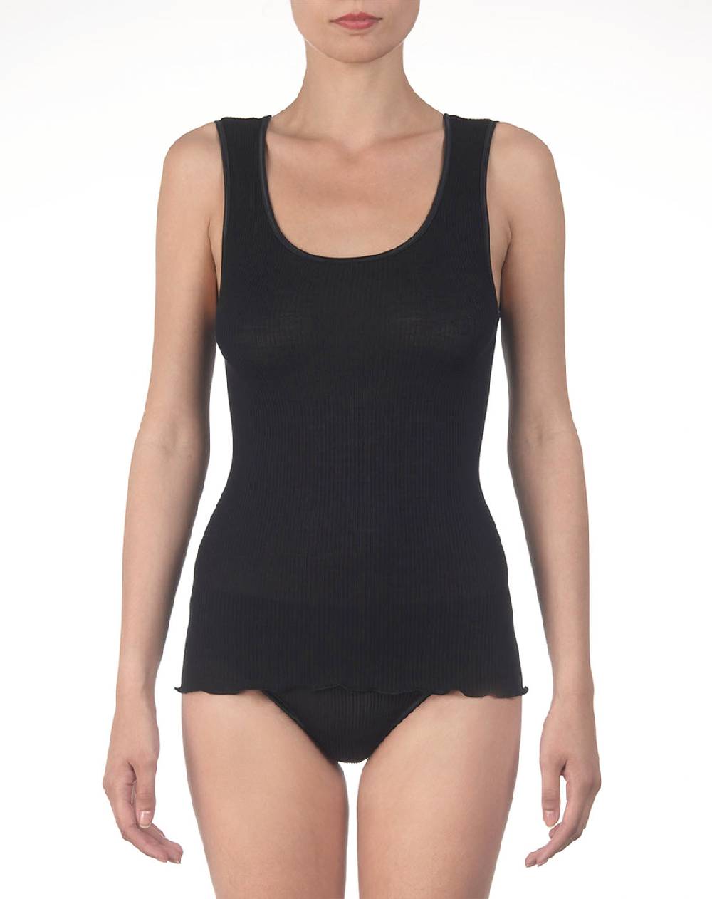 Oscalito Top in lana e seta con bordatura in raso 3422 Soddisfazione Garantita