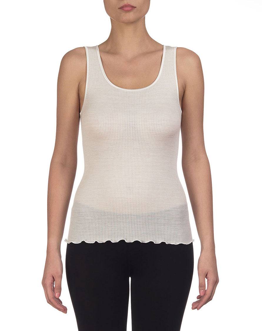 Oscalito Top in lana e seta con bordatura in raso 3422 Soddisfazione Garantita