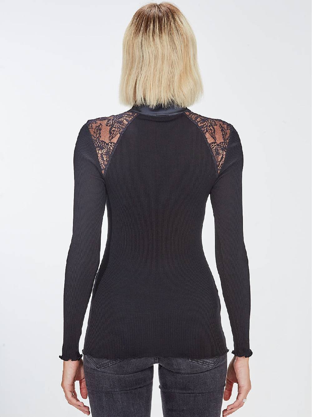 Oscalito Camicia Collo Alto Chantilly Maniche Lunghe in Lana e Seta 5868 Convenienza