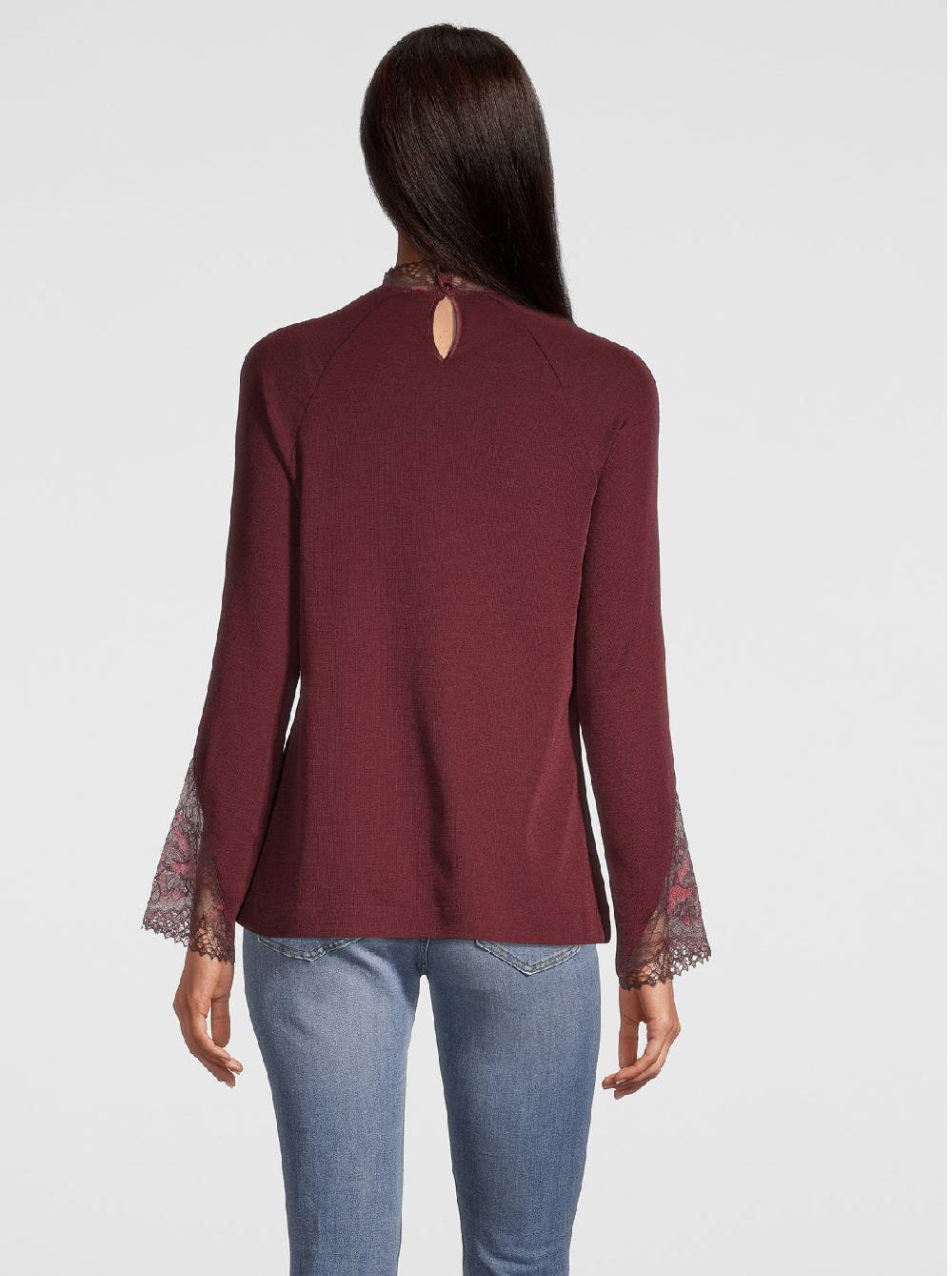 Oscalito Manica lunga in Lana e Seta con Pizzo Leavers 6468 In Vendita