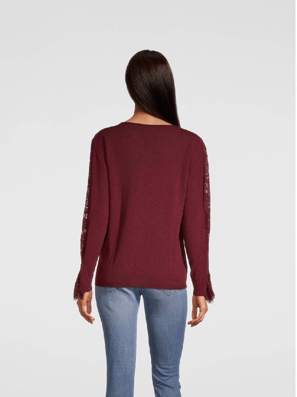 Oscalito Girocollo manica lunga Dentelle de Calais® in Lana Merinos e Cashmere 6438 Moda