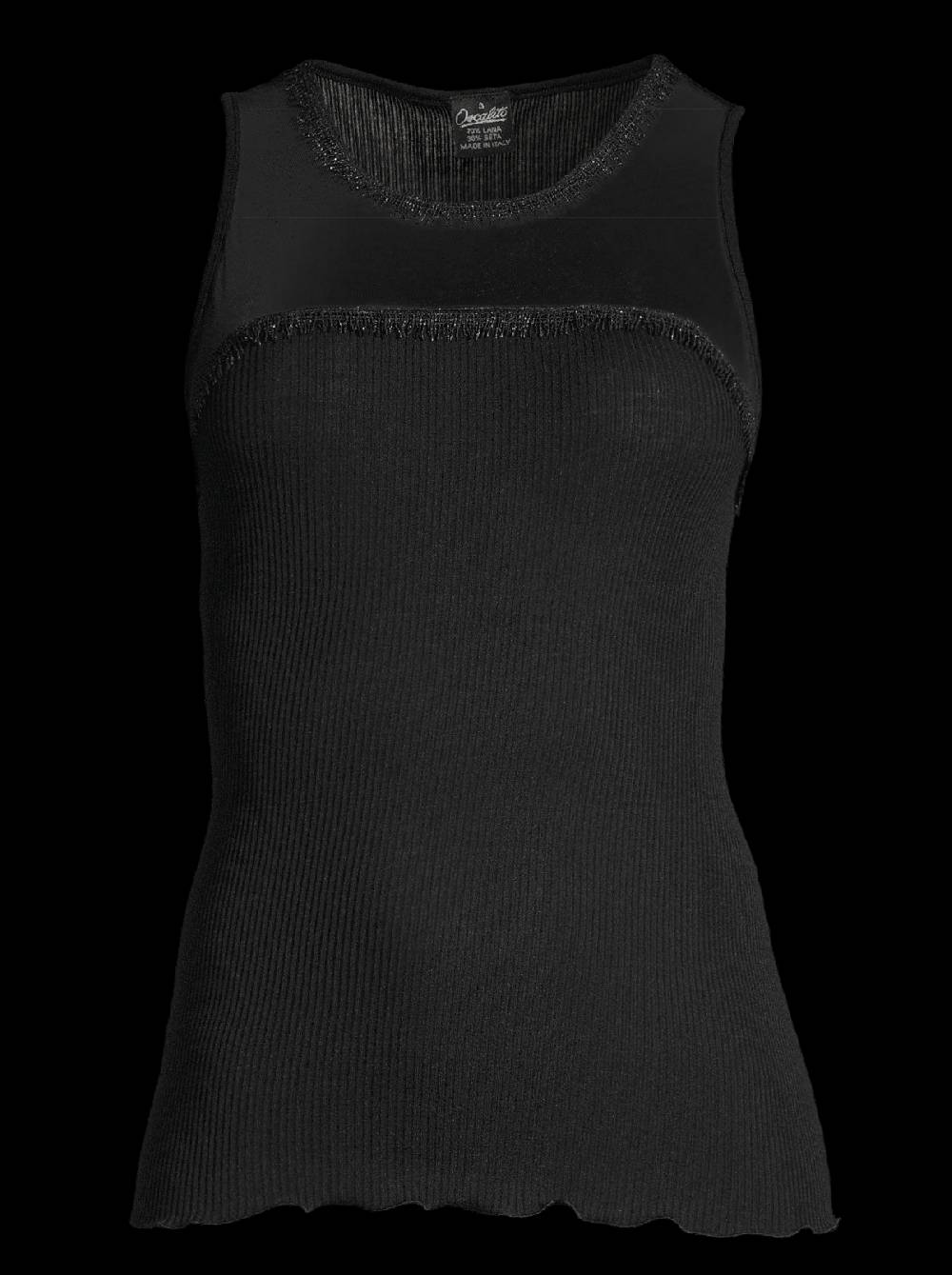 Oscalito Canotta in Lana e Seta con dettagli in lurex 6486 Saldi Di Fabbrica