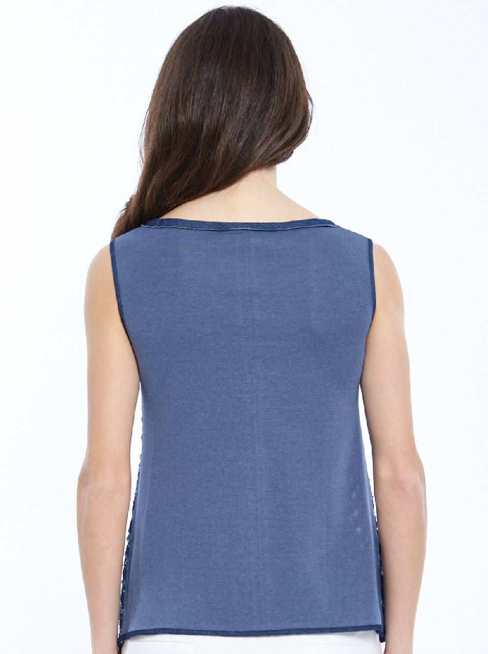 Oscalito Canotta Filoscozia® con denim laserato 4602 Sostegno trimestrale