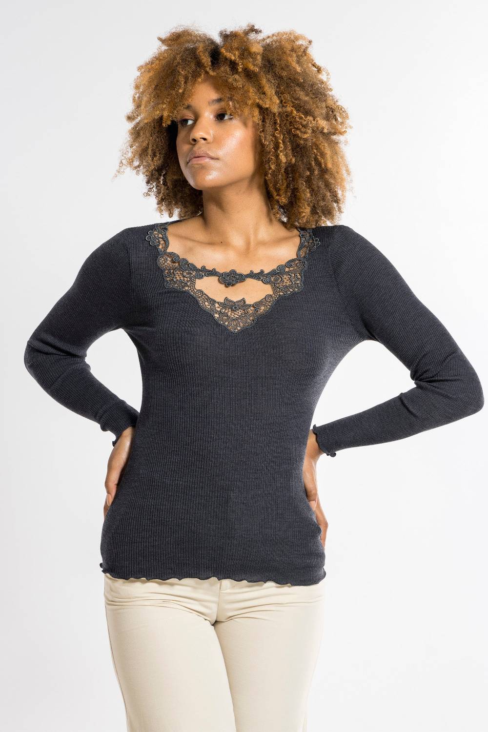 Oscalito Maglia a maniche lunghe Donna Lana e Seta 6868 Flash Sale