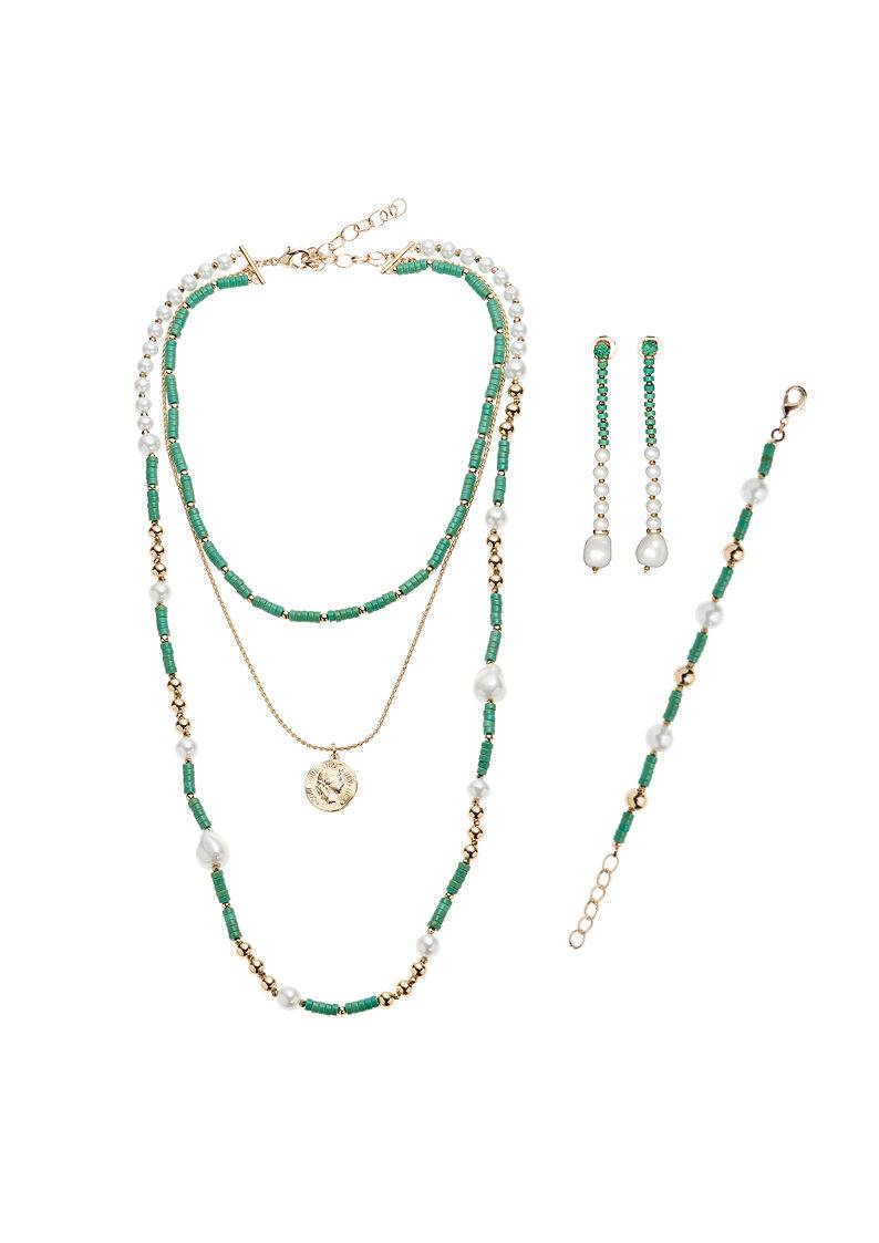 Ottaviani Bracciale dorato con perline e perle Sconto