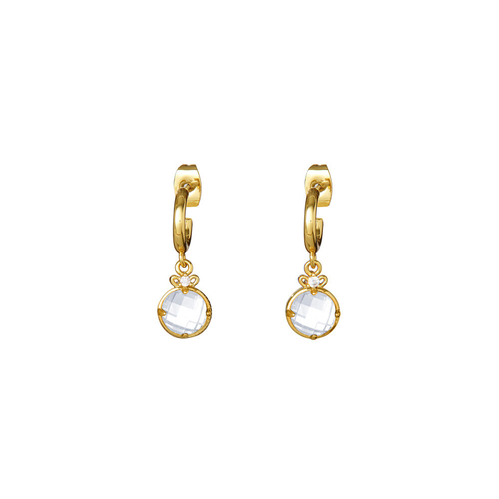 Ottaviani Orecchini dorati con cubic zirconia e m.perla