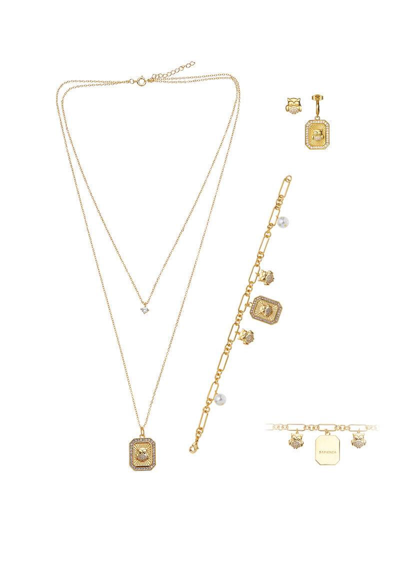 Ottaviani Collana doppio filo dorata con cubic zirconia Offerta