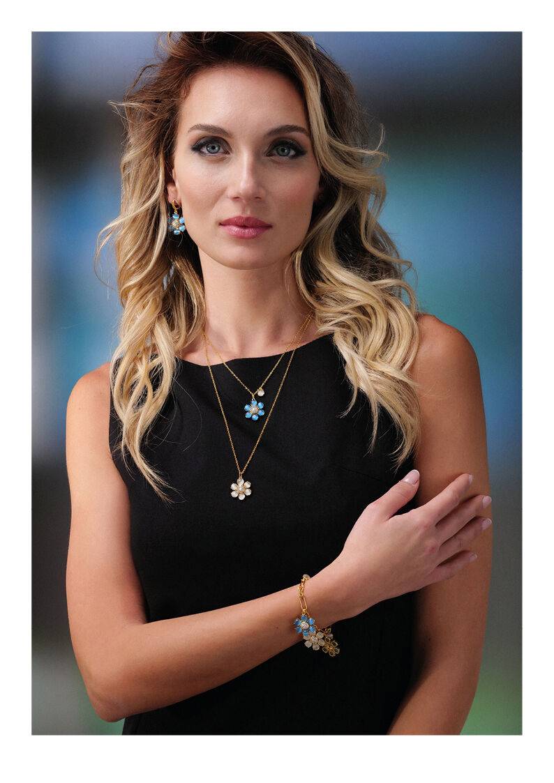 Ottaviani Bracciale dorato con cubic zirconia e resina 2025