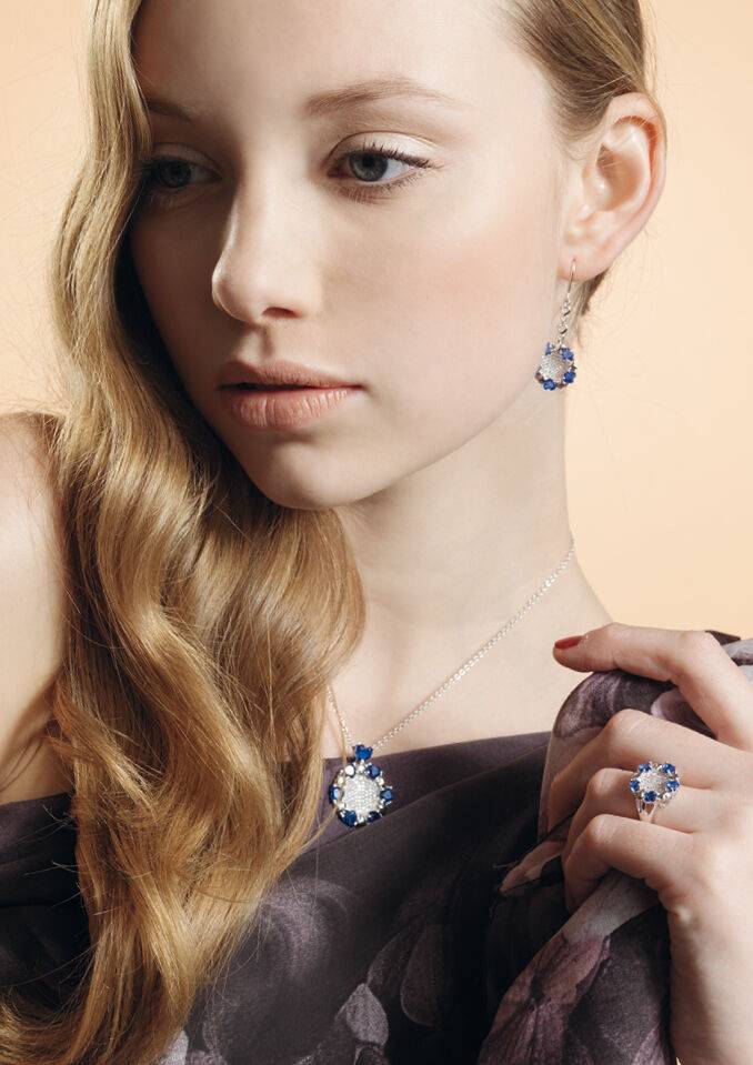 Ottaviani Anello arg. "blue love" Vendita Calda