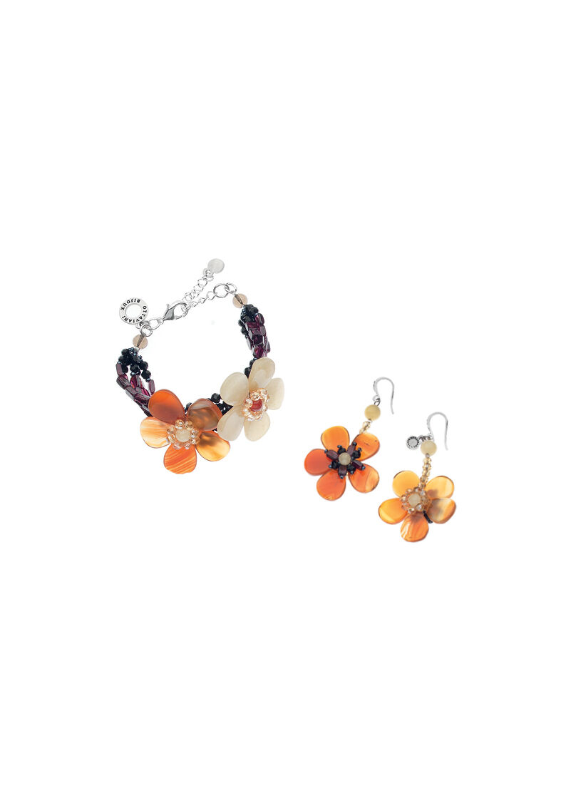 Ottaviani Bracciale con agata,granata e cristalli Sottocosto