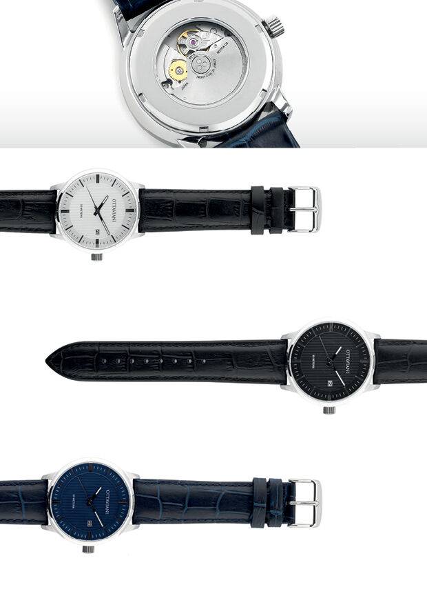 Ottaviani Automatico quadrante blu e pelle blu Nuova