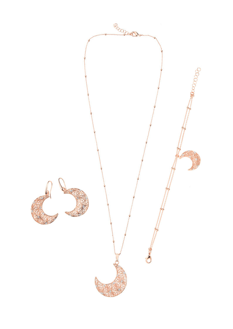 Ottaviani Collana in bronzo rod.c/glitter argento Consegna Veloce