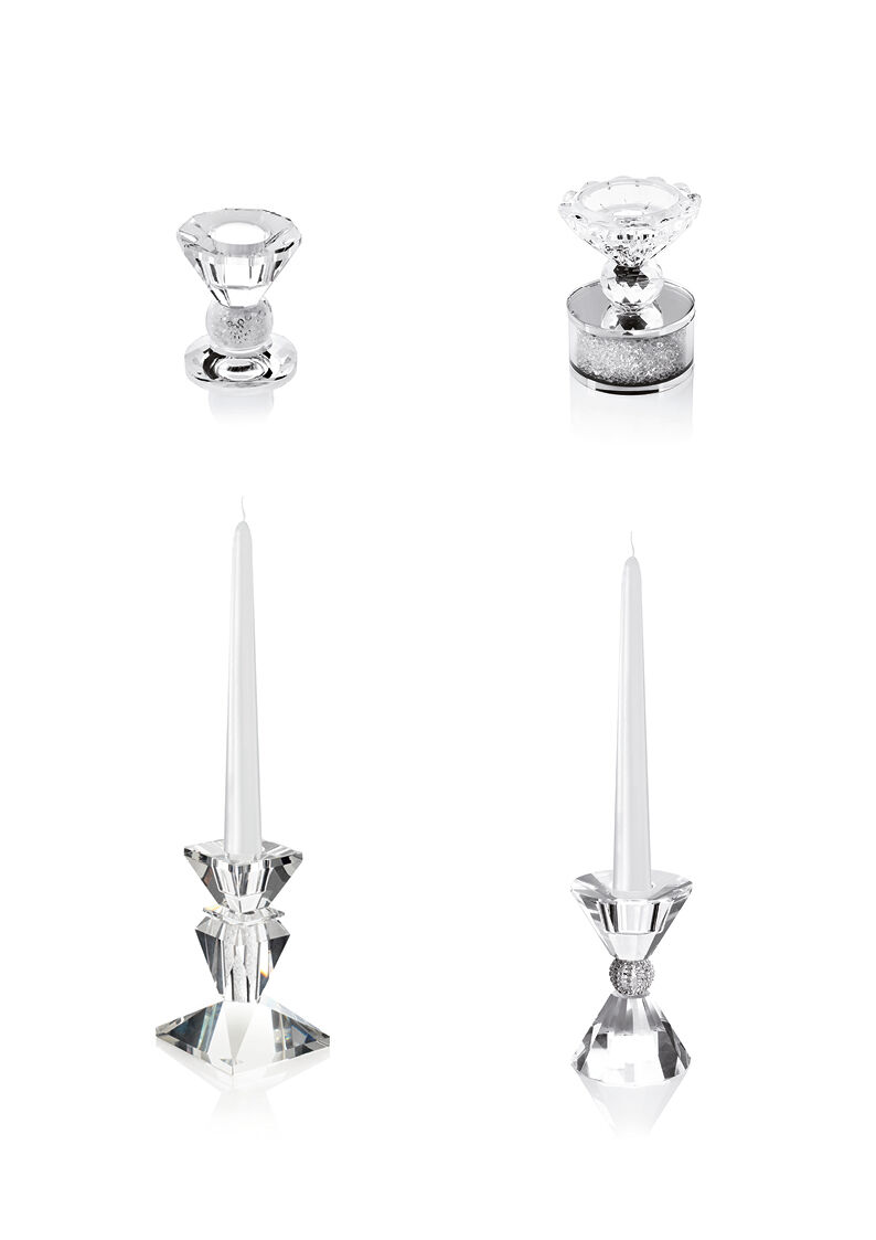 Ottaviani Candeliere in cristallo con strass-h.6.5cm Nuova