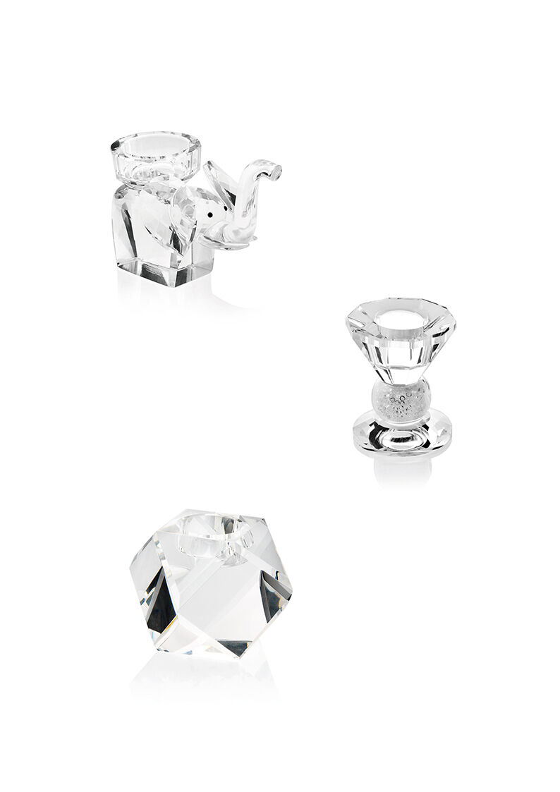 Ottaviani Candeliere in cristallo con strass-h.6.5cm Nuova