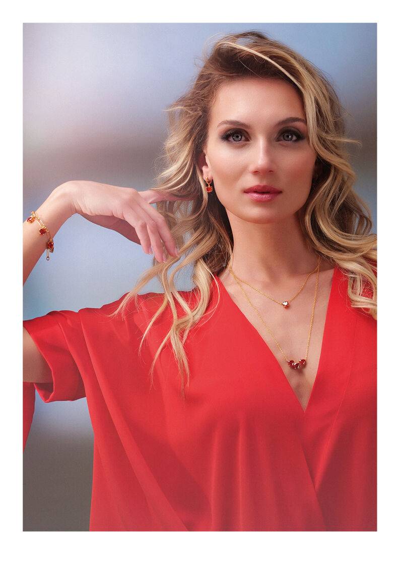 Ottaviani Collana doppio filo dorata con cubic zirconia Moda