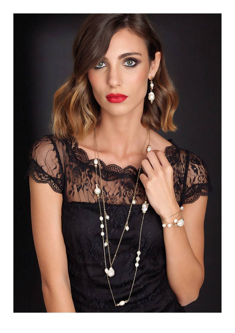 Ottaviani Collana dorata con perle Shopping Online
