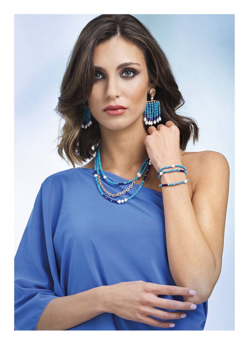 Ottaviani Bracciale dorato con perline e perle Spedizione Gratuita