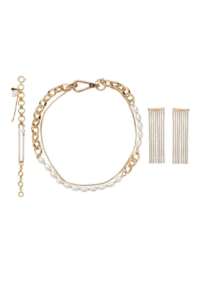 Ottaviani Bracciale dorato con perle Pezzi Unici
