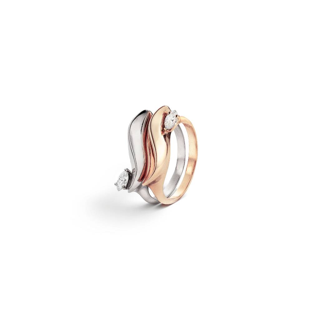 Paola Grande Gioielli FLAME Anello 'Flame' in oro rosa con diamante Pezzi Unici