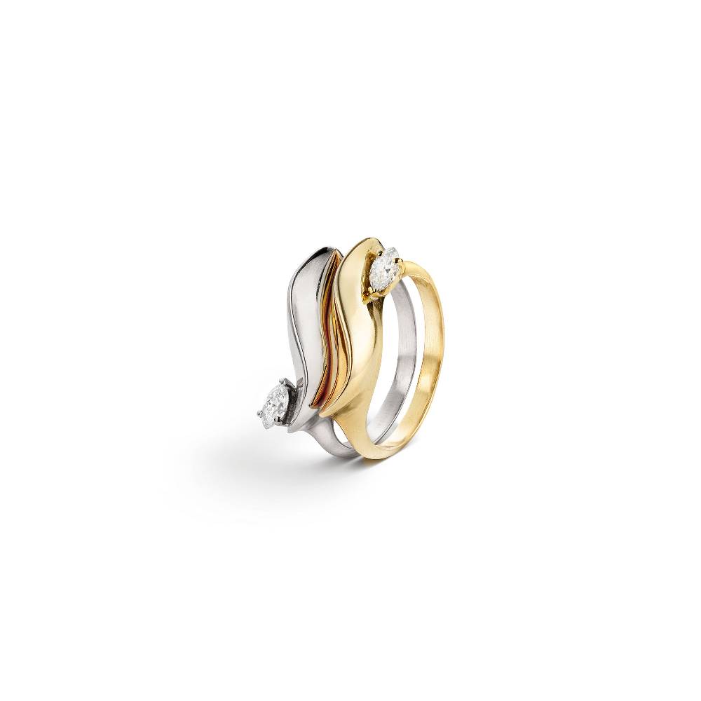 Paola Grande Gioielli FLAME Anello 'Flame' in oro giallo con diamante Soddisfazione Garantita