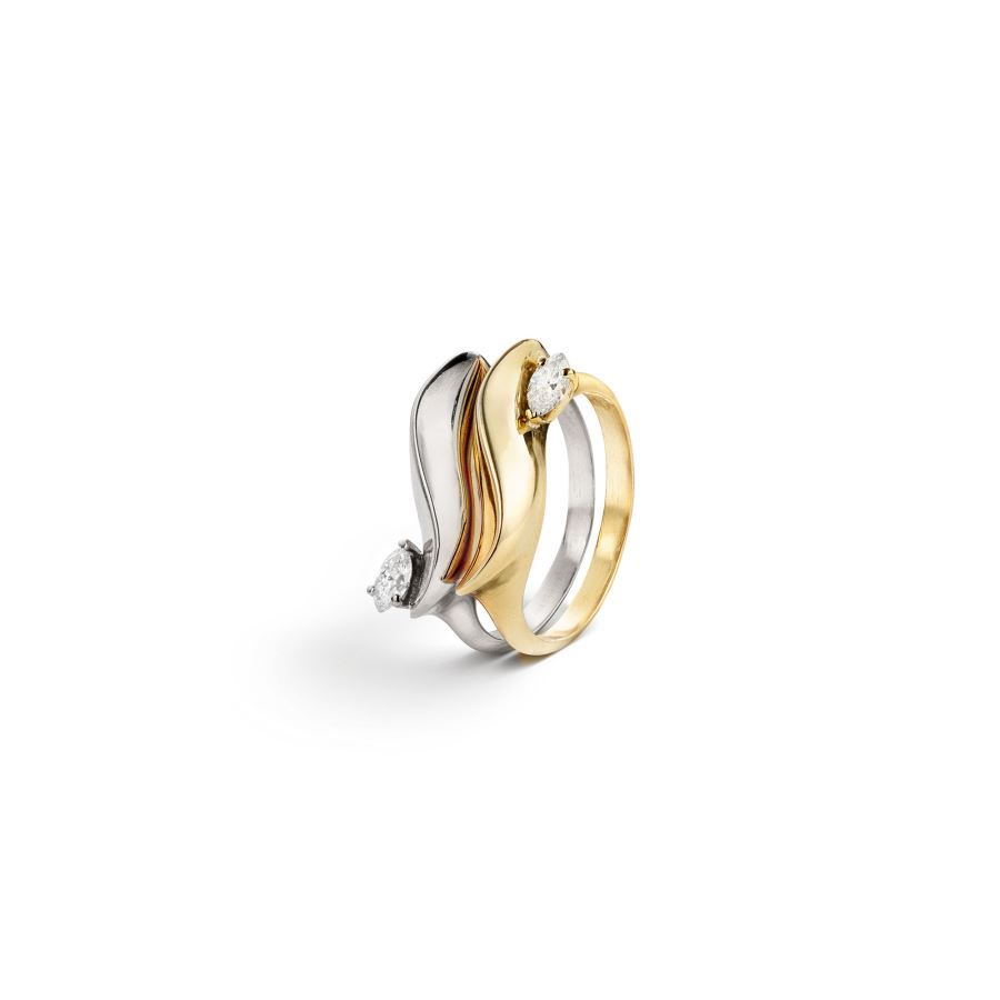 Paola Grande Gioielli FLAME Anello 'Flame' in oro giallo con diamante Soddisfazione Garantita