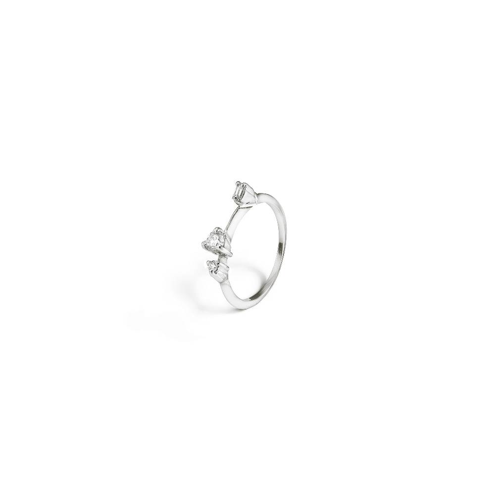 Paola Grande Gioielli BALANCE Anello 'Balanace' in oro bianco con baguette Sottocosto