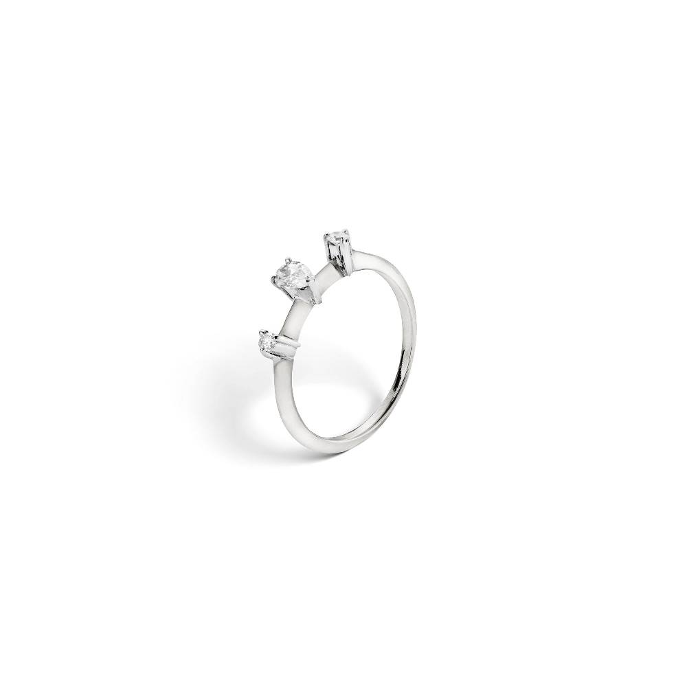 Paola Grande Gioielli BALANCE Anello 'Balance' oro bianco con goccia Offerta