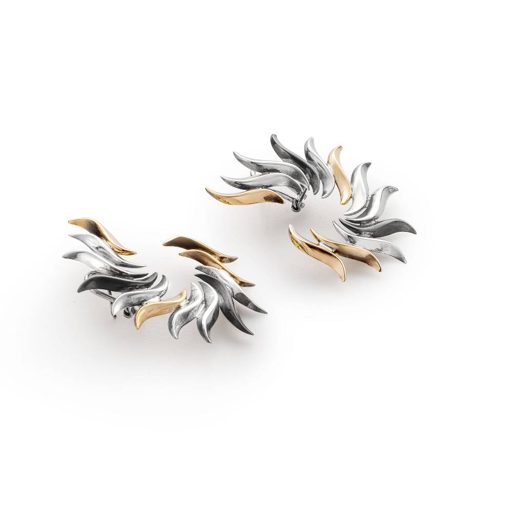Paola Grande Gioielli FLAME Orecchino 'Fenice' base argento Italy