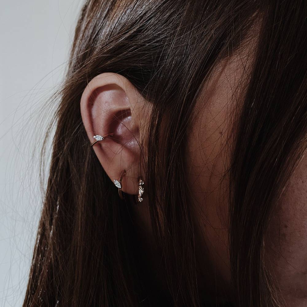 Paola Grande Gioielli BALANCE Ear cuff 'Balance' in oro rosa con diamante taglio marquise Prezzo Ridotto