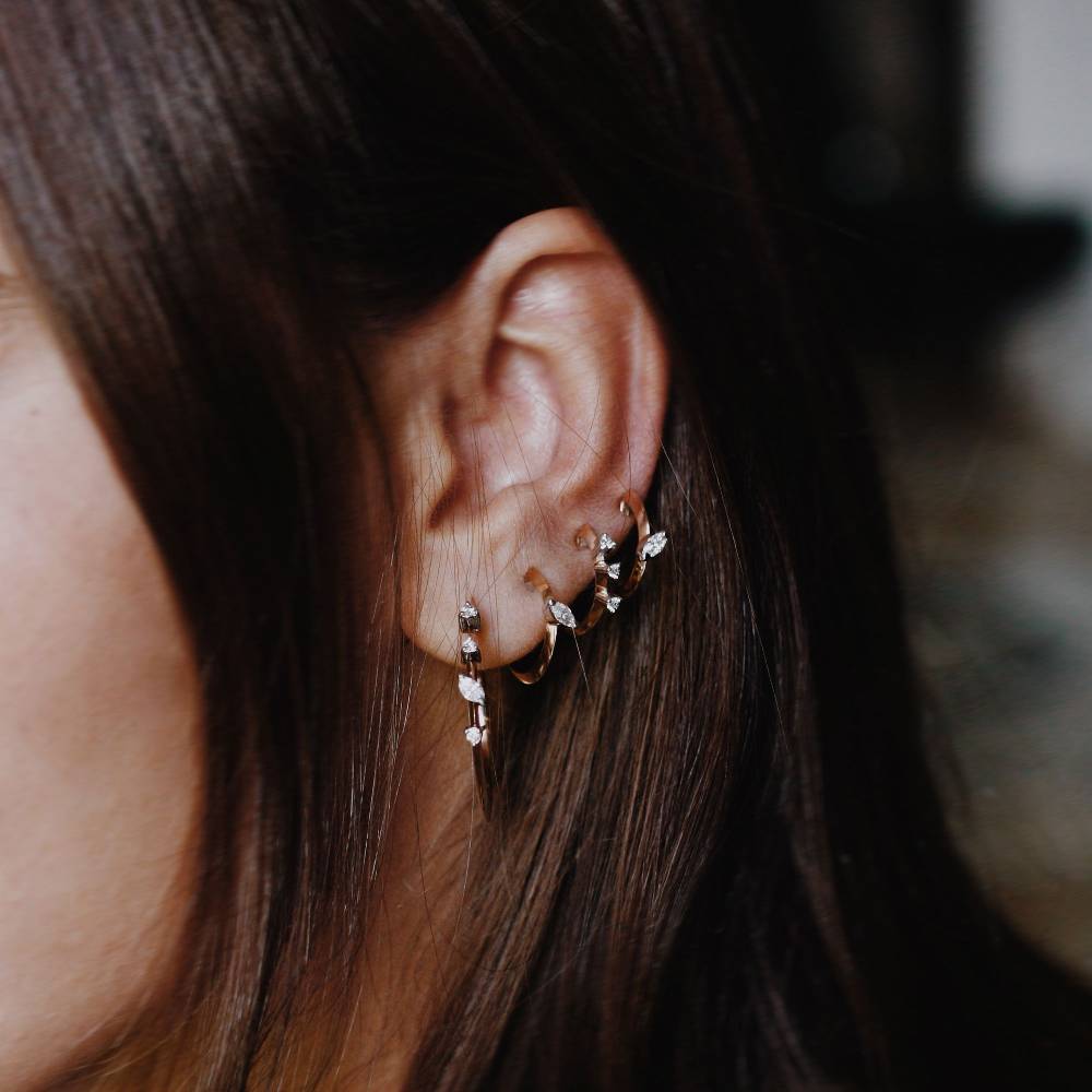 Paola Grande Gioielli BALANCE Cerchietti 'Balance' in oro rosa con marquise Sconto