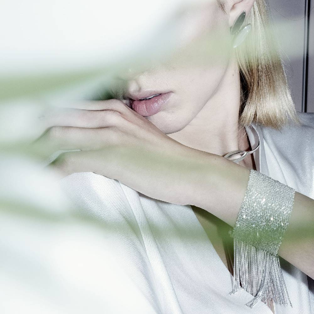 Paola Grande Gioielli SCIARPE Bracciale in maglia d'argento con frange Offerte