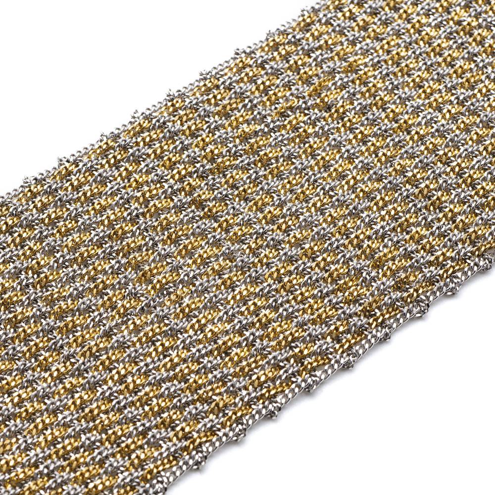 Paola Grande Gioielli SCIARPE Bracciale in maglia bicolor con frange Qualità