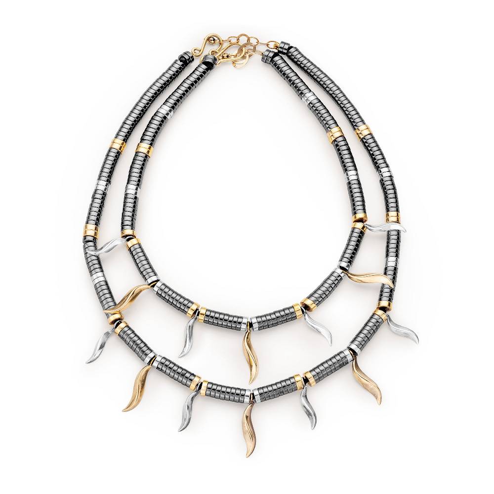 Paola Grande Gioielli FLAME Collana girocollo con rondelle in ematite Pezzi Unici