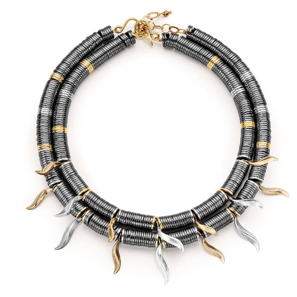 Paola Grande Gioielli FLAME Collana girocollo con dischi in ematite Soddisfazione Garantita