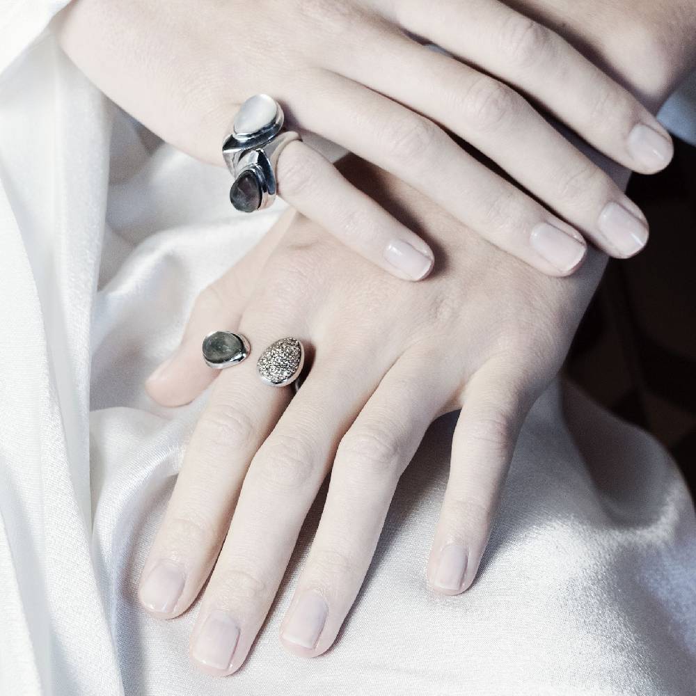 Paola Grande Gioielli AURUM Anello Goccia 2 elementi In Vendita