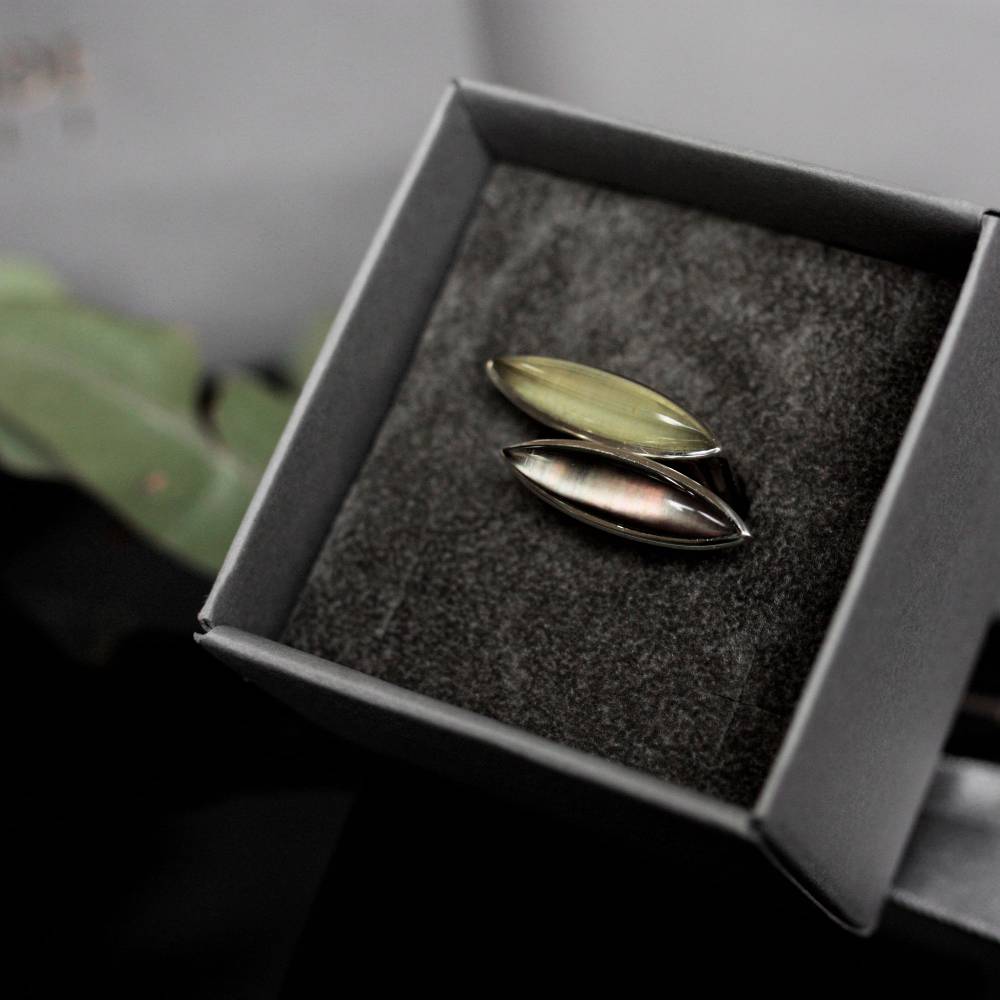 Paola Grande Gioielli AURUM Anello Navetta con agata verde Fino al 65% di sconto