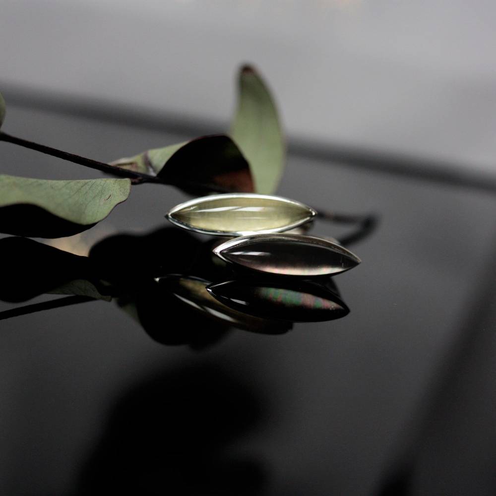 Paola Grande Gioielli AURUM Anello Navetta con agata verde Fino al 65% di sconto